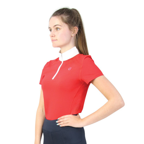 Hy Equestrian Scarlet Show Shirt - Red/White - X Small