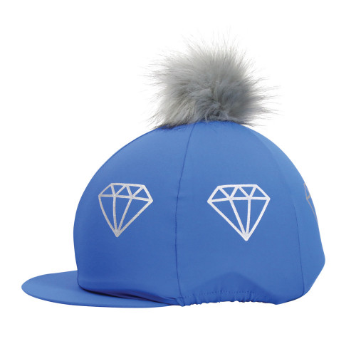 Hy Equestrian Diamonds Hat Cover - Electric Blue/Grey