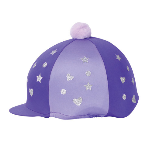 Hy Equestrian Glitter Magic Hat Cover - Purple/Lilac - 