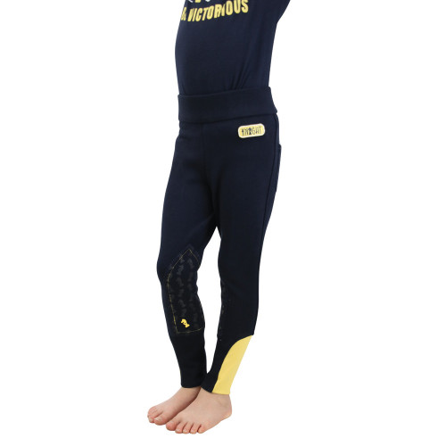 Be Brave Tots Jodhpurs by Little Knight - Navy/Yellow - 3-4 Years