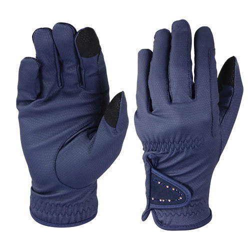 Hy Equestrian Roka Rose Riding Gloves - Navy - X Small