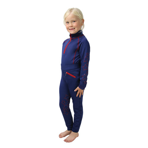 Hy Equestrian Stella Children's Base Layer - Navy/Red - 3-4 Years