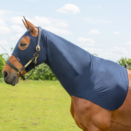 Hy Equestrian Lycra Flex Hood - Navy - Pony