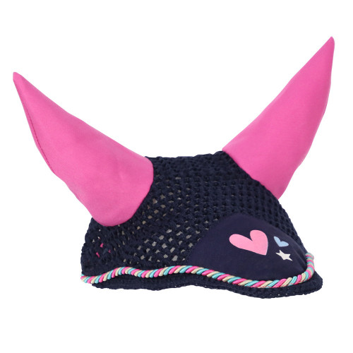 I Love My Pony Collection Fly Veil by Little Rider - Navy/Pink - Small Pony