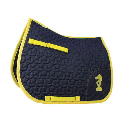Lancelot Saddle Pad by Little Knight - Navy/Yellow - Small Pony