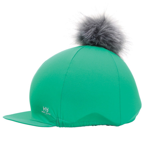RIDING HAT COVER EMERALD GREEN & WHITE 