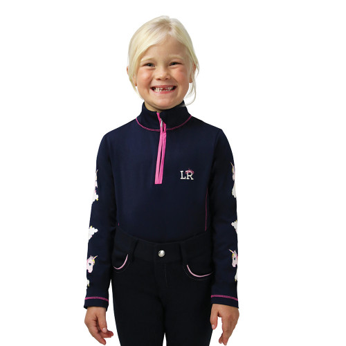 Little Unicorn Base Layer by Little Rider - Navy/Pink - 9-10 Years