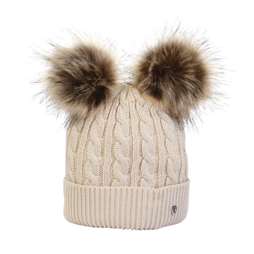 Bear cashmere pom pom trapper hat for Mom and baby/kid — Wiki Wang