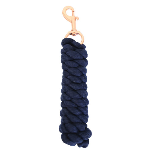Hy Equestrian Rose Gold Lead Rope - Navy/Rose Gold - 2 metres