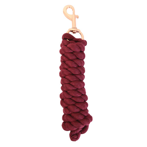 Hy Equestrian Rose Gold Lead Rope - Maroon/Rose Gold - 2 metres