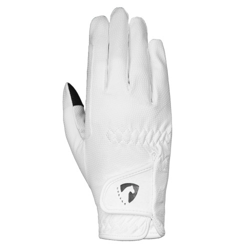 Hy Equestrian Sparkle Touch Riding Gloves - White - X Small