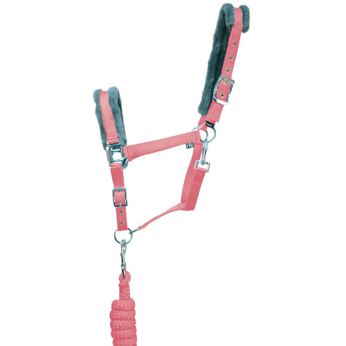 Hy Sport Active Head Collar & Lead Rope - Coral Rose - Pony 