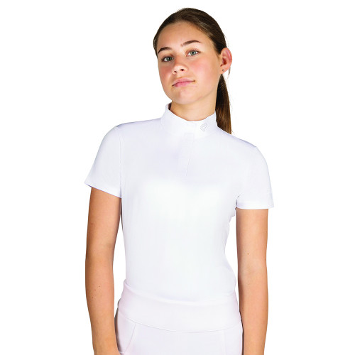 Hy Equestrian Cadiz Mizs Show Shirt - White/Silver - 7-8 Years