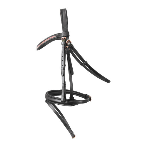 Hy Equestrian Rosciano Rose Gold Bridle - Black/Rose Gold - Pony