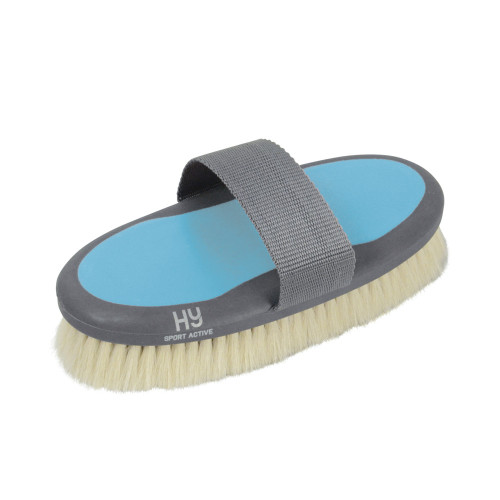 Hy Sport Active Goat Hair Body Brush - Sky Blue - 20 x 9.5cm