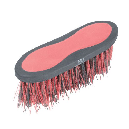 Hy Sport Active Long Bristle Dandy Brush - Coral Rose - 20.5 x 6.2cm