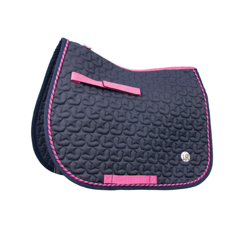 Suzie Saddle Pad by Little Rider - Navy/Pink - Small Pony