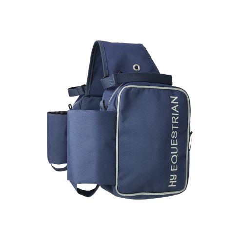 Hy Equestrian Saddle Pannier - Navy/Grey - One Size