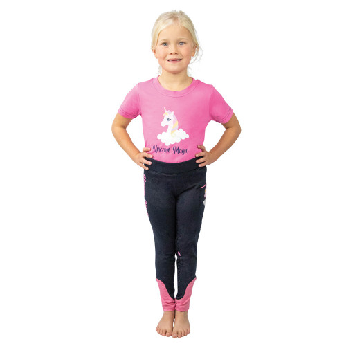 Unicorn Magic Riding Tights by Little Rider - Navy/Pink - 3-4 Years