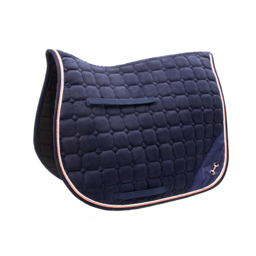 Hy Equestrian On The Bit Saddle Pad - Navy/Rose Gold - Small Pony
