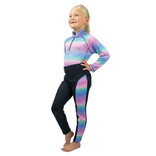 Dazzling Night Riding Tights by Little Rider - Navy/Prismatic - 11-12 Years