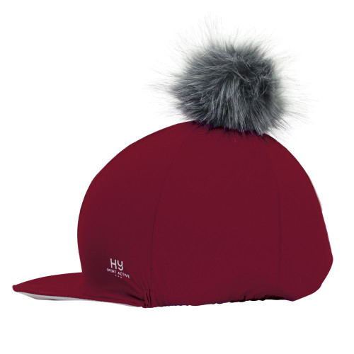 Hy Sport Active Hat Silk with Interchangeable Pom Pom - Vivid Merlot - One Size