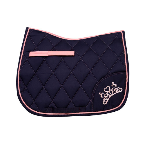 The Princess and the Pony Saddle Pad By Little Rider - Navy/Peach - Small Pony