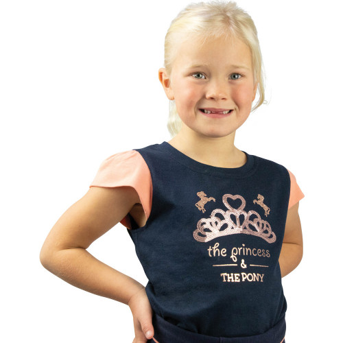 The Princess and the Pony T-Shirt by Little Rider - Navy/Peach - 3-4 Years