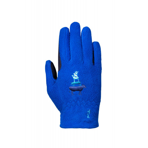 Farm Collection Fleece Gloves by Little Knight - Cobalt Blue - Child Small