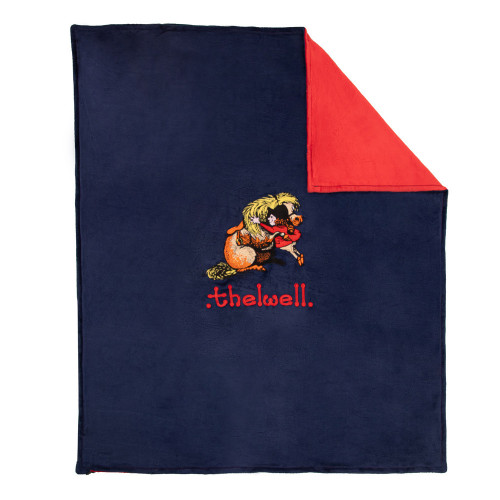 Hy Equestrian Thelwell Collection Fleece Blanket - Navy/Red - One Size