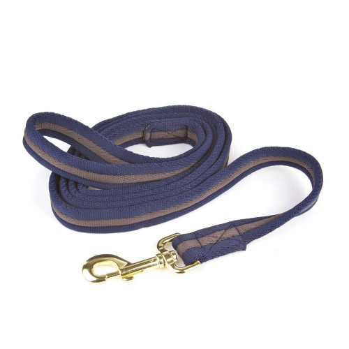 Hy Soft Webbing Lead Rein without Chain - Navy/Grey