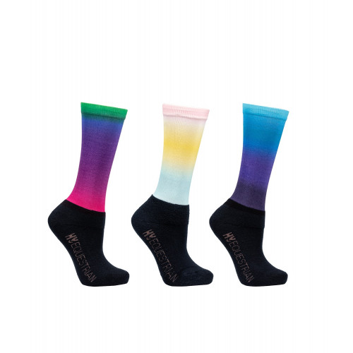 Hy Equestrian Ombre Socks (Packof 3) - Navy/Ombre - Child 8-12