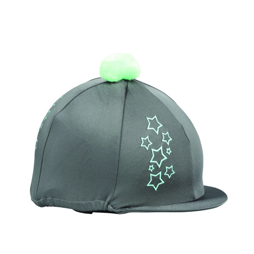 Hy Equestrian Stella Hat Cover - Charcoal/Mint - One Size