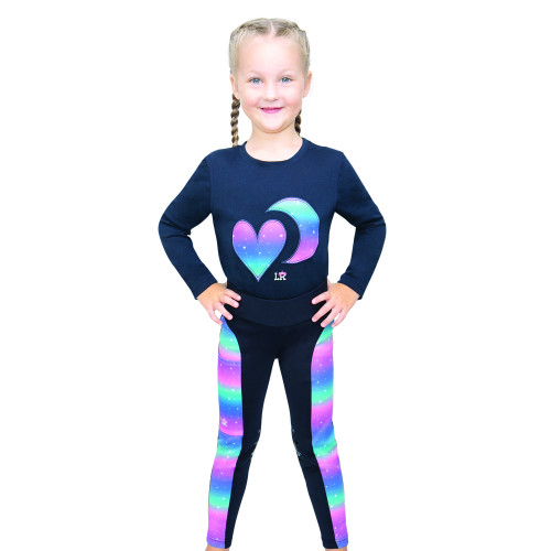 Dazzling Night Long Sleeve T-Shirt by Little Rider - Navy/Prismatic - 3-4 Years