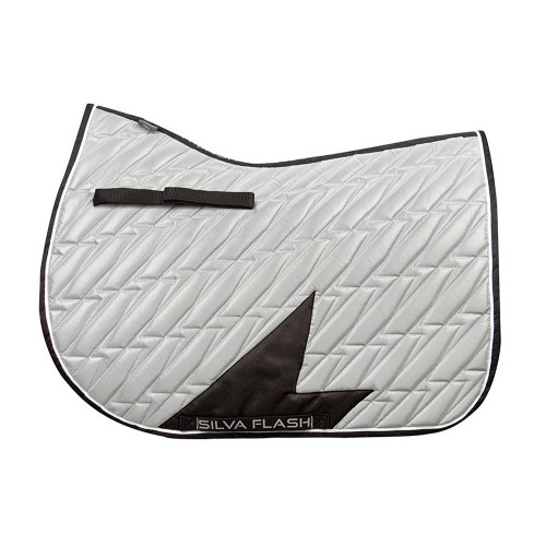 Silva Flash Reflective Saddle Pad by Hy Equestrian - Black/Reflective Silver