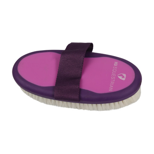 Hy Equestrian Pro Groom Goat Hair Body Brush - Purple/Pink - 20 x 9.5cm