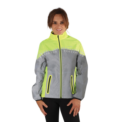 Silva Flash Lightweight Duo Reflective Jacket by Hy Equestrian - Yellow/Reflective Silver - X Small