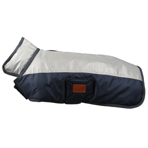 Benji & Flo Waterproof Dog Coat - Navy/Reflective Silver - XXXS