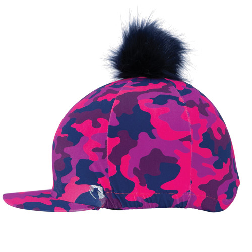 Hy Equestrian DynaForce Hat Cover - Raspberry/Navy - One Size