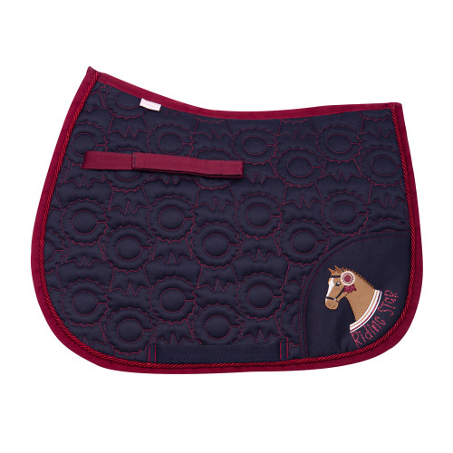 Riding Star Collection Saddle Pad by Little Rider - Navy/Burgundy - Small Pony