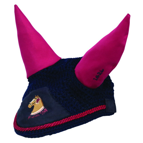 Riding Star Collection Fly Veil by Little Rider - Navy/Burgundy - Small Pony