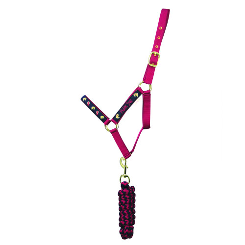 Riding Star Collection Head Collar & Lead Rope Set by Little Rider - Navy/Burgundy - Small Pony