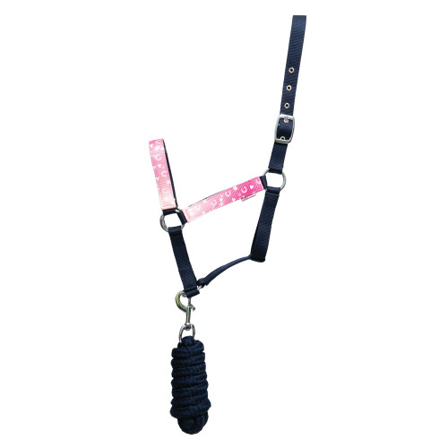 Pony Fantasy Head Collar & Lead Rope Set by Little Rider - Navy/Pink - Small Pony