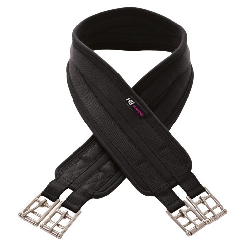 HyCOMFORT Waffle Dressage Girth elasticated both ends black or brown 