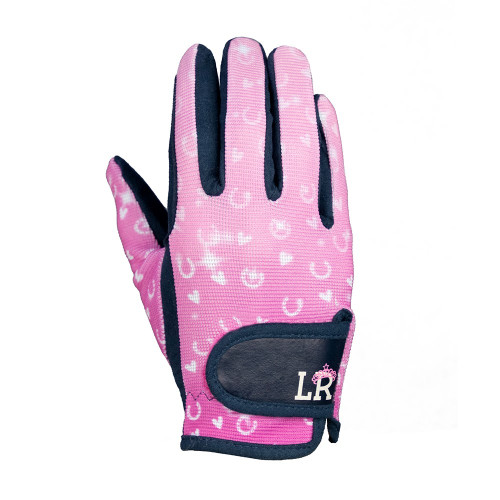 Pony Fantasy Riding Gloves by Little Rider - Navy/Pink - Child Large