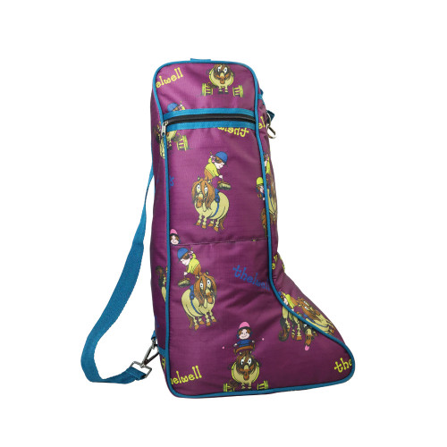 Hy Equestrian Thelwell Collection Pony Friends Boot Bag - Imperial Purple/Pacific Blue - One Size