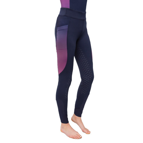 Hy Equestrian Synergy Elevate Riding Tights - Navy/Fig - XX Small
