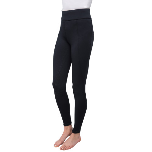Hy Equestrian Children's Melton Riding Tights - Black - 5-6 Years