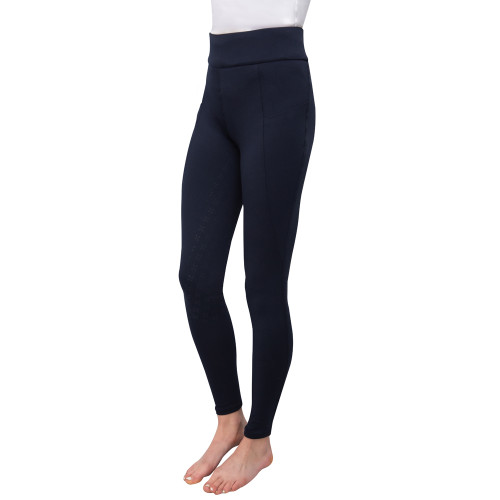 Hy Equestrian Children's Melton Riding Tights - Navy - 9-10 Years