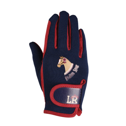 Riding Star Collection Riding Gloves by Little Rider - Navy/Burgundy - Child Small